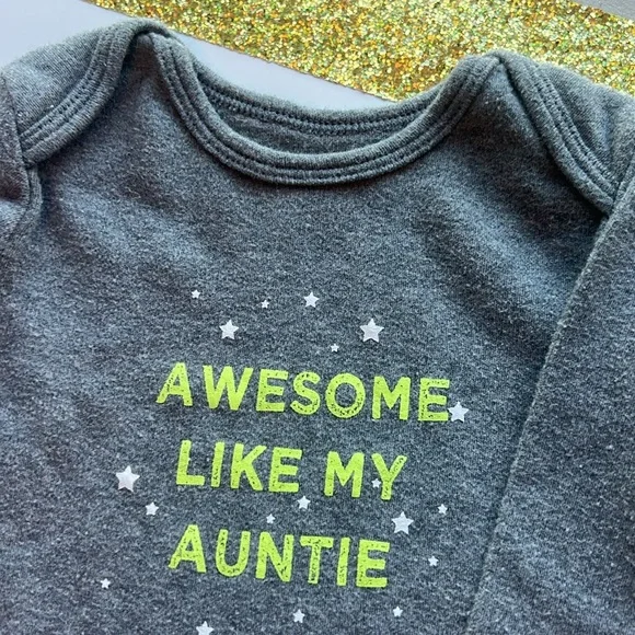 CARTER'S Gray Long Sleeve Baby Onesie 100% Cotton 12 Months - Picture 5 of 7